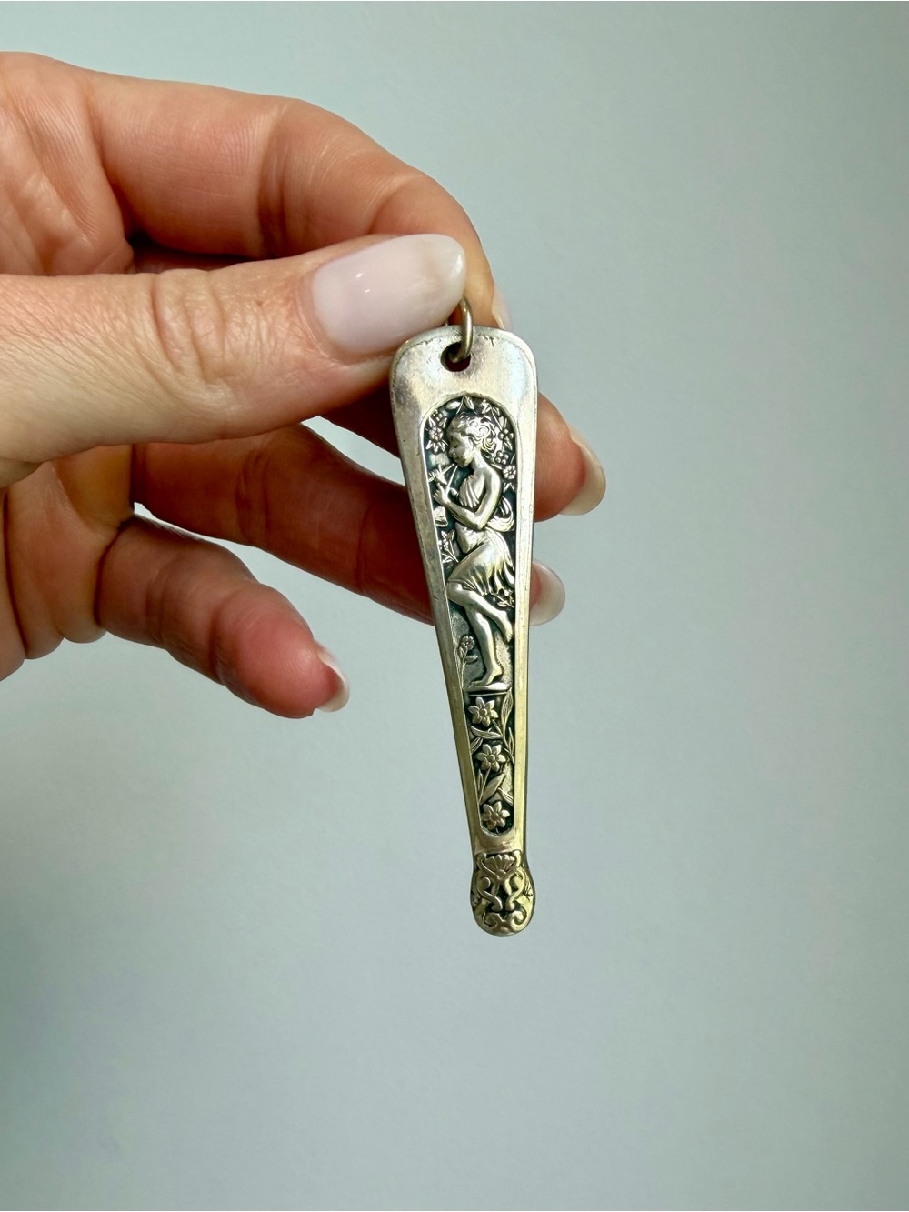 Antique Spoon Made Into Necklace Pendant